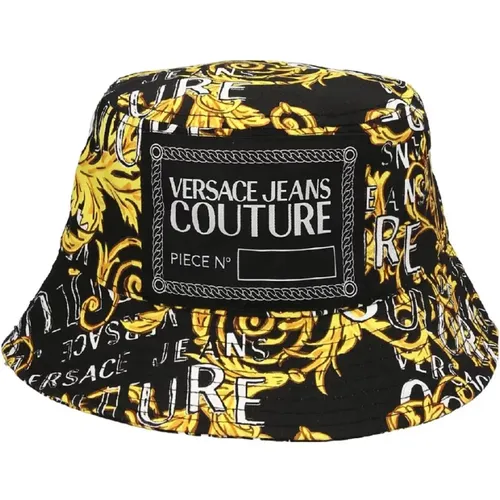 Barocco Print Unisex Schwarzer Hut - Versace Jeans Couture - Modalova