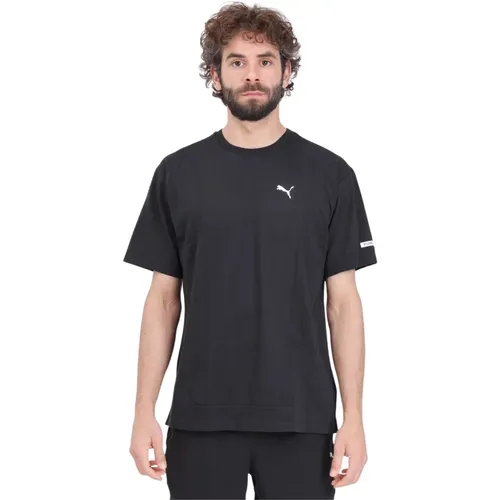 Schwarzes Rad/Cal Logo T-Shirt , Herren, Größe: S - Puma - Modalova