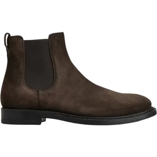 Suede Ankle Boots with Monogram , male, Sizes: 7 UK, 6 UK, 7 1/2 UK, 8 1/2 UK, 8 UK - TOD'S - Modalova