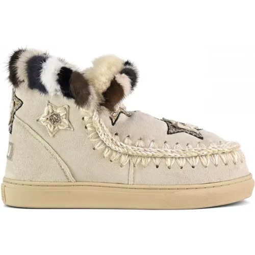 White Eskimo Sneaker with Mink Fur , female, Sizes: 8 UK - Mou - Modalova