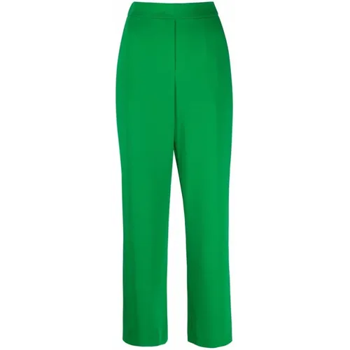 Grüne Crepe Hose mit Dart-Detailing , Damen, Größe: S - P.a.r.o.s.h. - Modalova