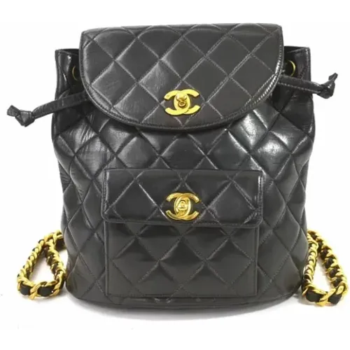Leather Chanel Backpack , female, Sizes: ONE SIZE - Chanel Vintage - Modalova