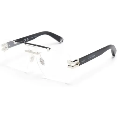 Silberne Optische Rahmenbrille , unisex, Größe: 61 MM - Philipp Plein - Modalova