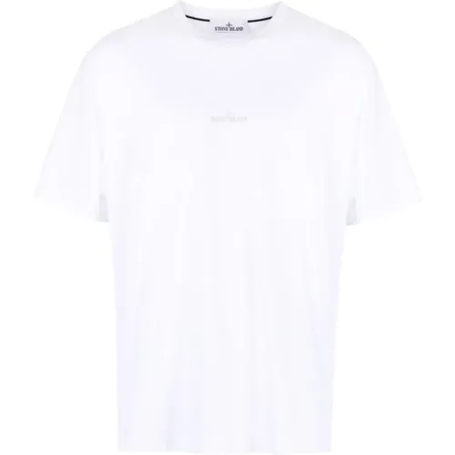 Weißes Jersey T-Shirt mit Compass Logo , Herren, Größe: S - Stone Island - Modalova