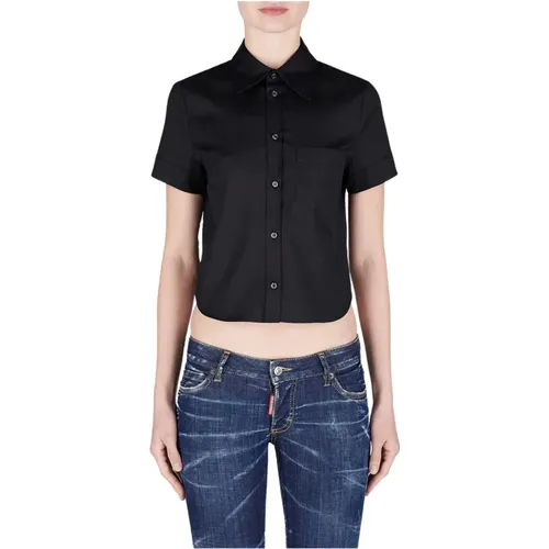 Cotton Shirt -gro, 40 , female, Sizes: 2XS - Dsquared2 - Modalova