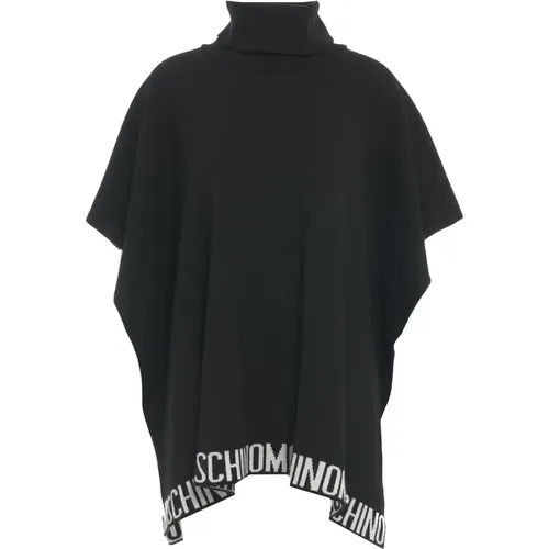 Knit Poncho Aw24 , female, Sizes: ONE SIZE - Moschino - Modalova