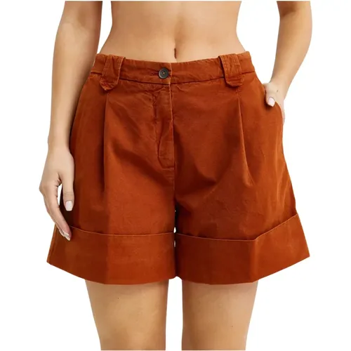 Braune Baumwollshorts mit Taschen - Fay - Modalova