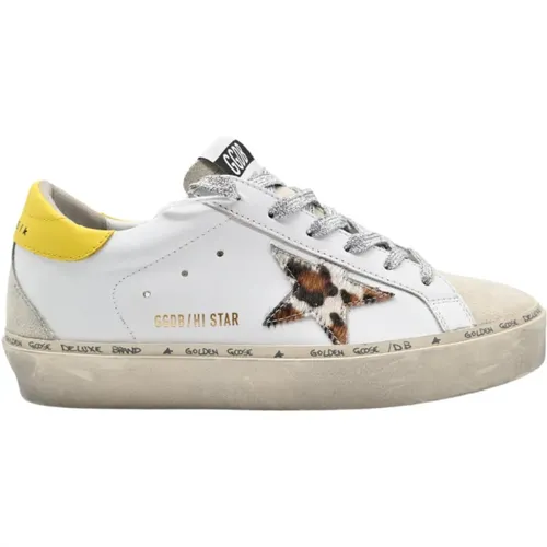 Weiße Leopardenstern Sneakers - Golden Goose - Modalova