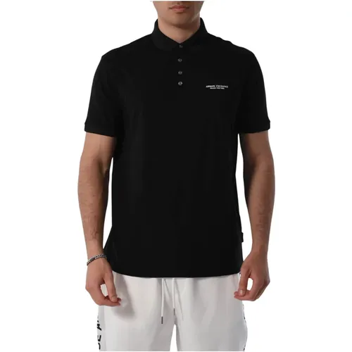 Cotton Polo with Buttoned Collar , male, Sizes: XL, L, 2XL, S, M - Armani Exchange - Modalova