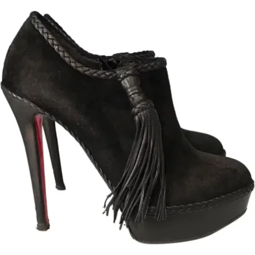 Pre-owned Suede boots , female, Sizes: 5 1/2 UK - Christian Louboutin Pre-owned - Modalova