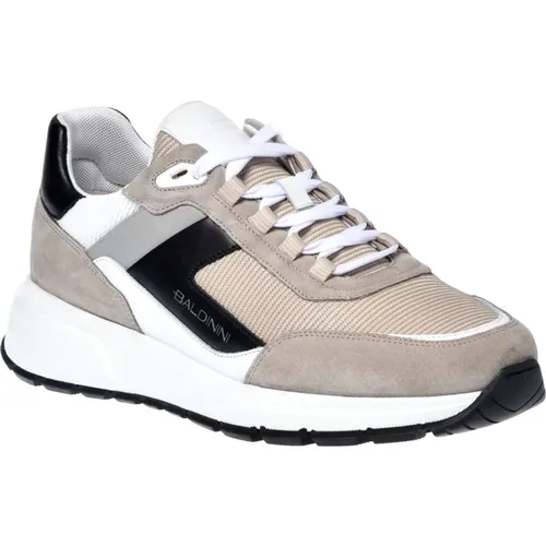 Sneaker in , white and black suede , male, Sizes: 7 1/2 UK, 9 UK, 6 UK, 12 UK - Baldinini - Modalova