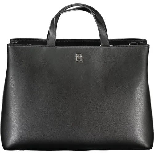 Schwarze Damenhandtasche mit Verstellbarem Riemen - Tommy Hilfiger - Modalova