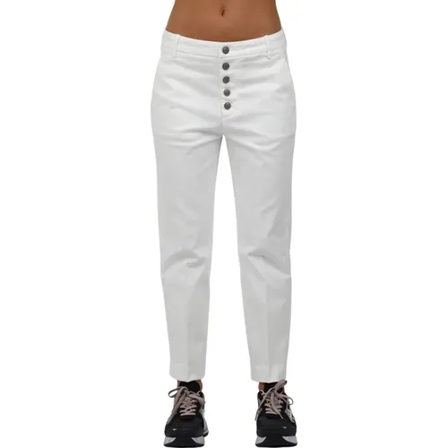 Nima Gabardine Pants with Buttons , female, Sizes: W29, W30 - Dondup - Modalova