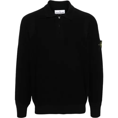 Wool Polo Zip Sweater , male, Sizes: L, S, M - Stone Island - Modalova