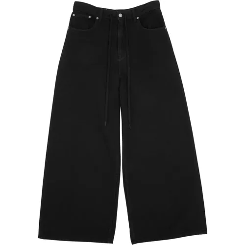 Wide Leg Jeans with Waistband , female, Sizes: W27, W26, W28, W29 - MM6 Maison Margiela - Modalova