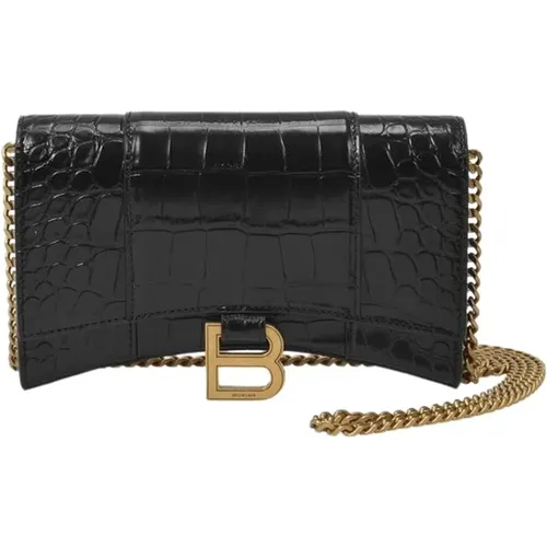 Patent Crocodile Wallet Bag , female, Sizes: ONE SIZE - Balenciaga - Modalova