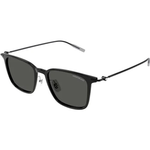 Stilvolle Sonnenbrille schwarze Farbe , Herren, Größe: 52 MM - Montblanc - Modalova