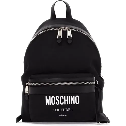 Nylon Everyday Backpack with Logo Print , male, Sizes: ONE SIZE - Moschino - Modalova