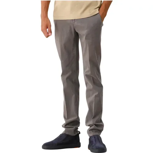 Graue Regular Fit Hose mit Stretch , Herren, Größe: W32 - Dondup - Modalova