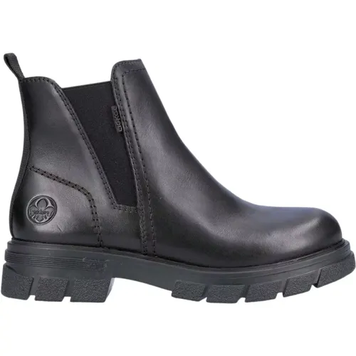 Stilvolle Geschlossene Schwarze Stiefeletten , Damen, Größe: 36 EU - Rieker - Modalova