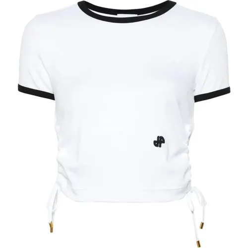 Weiße T-Shirt mit Kontrastbesatz - Patou - Modalova