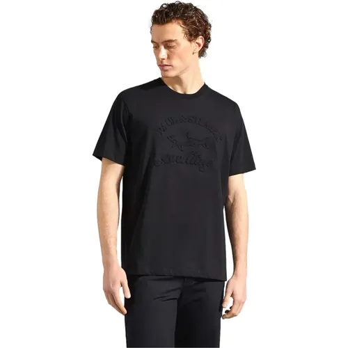 Embossed Logo Cotton T-shirt in , male, Sizes: M, 2XL, L - PAUL & SHARK - Modalova