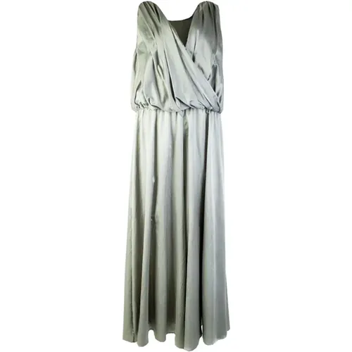 Grey Elegant Dungarees Silk Dress - Lardini - Modalova