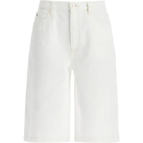 Flared Denim Bermuda Shorts , Damen, Größe: W27 - Frame - Modalova