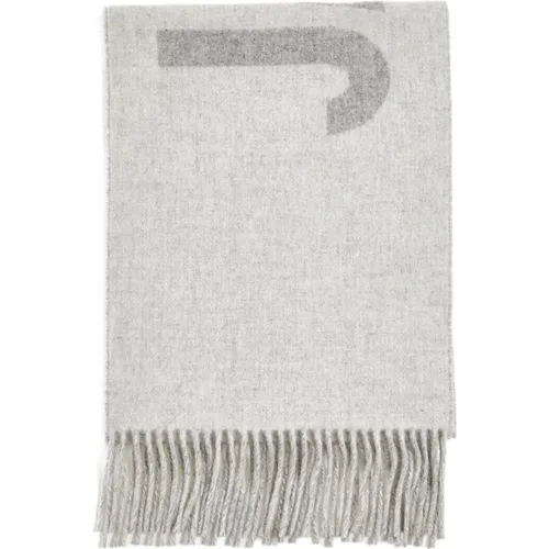 Grey Wool Scarf with Fringes , male, Sizes: ONE SIZE - Jacquemus - Modalova