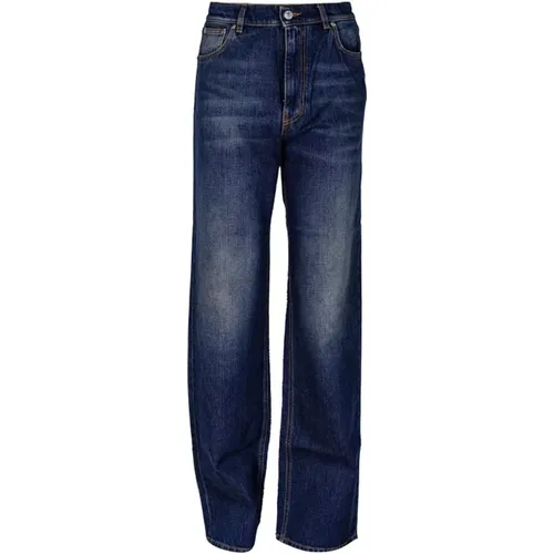 High-waisted bootcut denim jeans , female, Sizes: W30, W31, W27, W28, W29 - Mauro Grifoni - Modalova