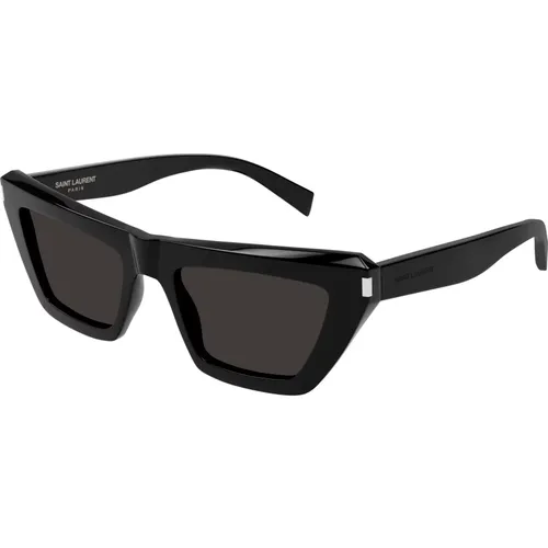 Schwarze/Graue Sonnenbrille SL 467 , Damen, Größe: 52 MM - Saint Laurent - Modalova