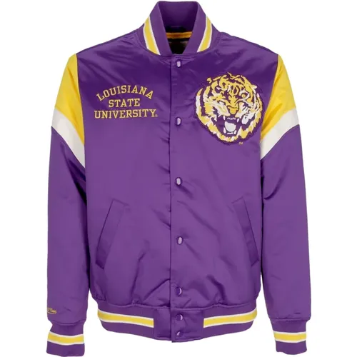 LSU Tigers Bomberjacke Lila , Herren, Größe: L - Mitchell & Ness - Modalova