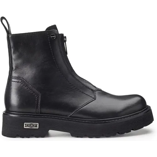 Schwarze Leder Bikerstiefel Cult - Cult - Modalova