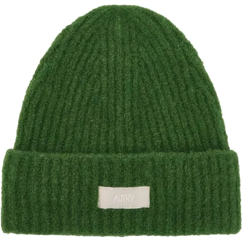 Logo Embroidered Beanie Hat , male, Sizes: ONE SIZE - Autry - Modalova