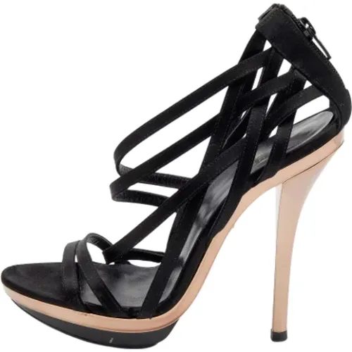 Pre-owned Satin sandals , female, Sizes: 4 UK - Versace Pre-owned - Modalova
