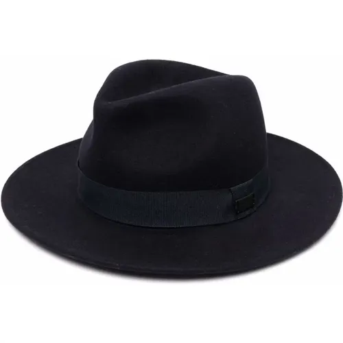 Night Sky Wool Fedora Hat , male, Sizes: 58 CM - Emporio Armani - Modalova