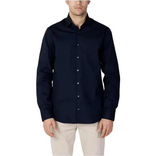 Plain Long Sleeve Mens Shirt , male, Sizes: L, 3XL, XL, 2XL - Calvin Klein - Modalova