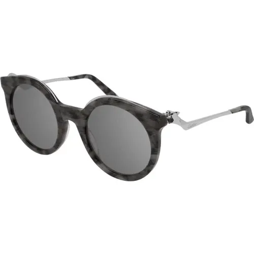 Ct0118S Sunglasses - Havana Silver , unisex, Sizes: 52 MM - Cartier - Modalova
