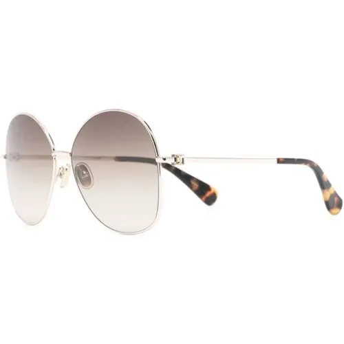 Gold Sunglasses with Original Case , female, Sizes: 60 MM - Max Mara - Modalova