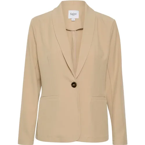 Celestsz Blazer Jacke Zement , Damen, Größe: 2XL - Saint Tropez - Modalova