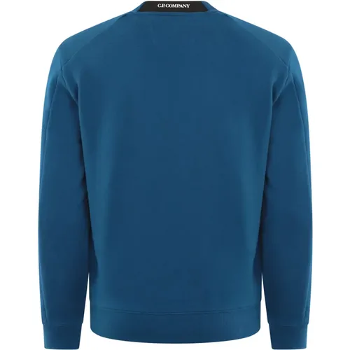 Blaues Kapuzen-Sweatshirt , Herren, Größe: S - C.P. Company - Modalova