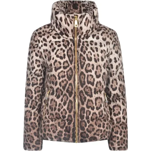 Leopard Print Padded Jacket Aw23 , female, Sizes: 2XS - Dolce & Gabbana - Modalova