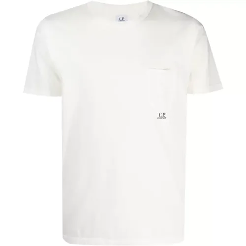 T-Shirt mit Logo-Print-Tasche , Herren, Größe: S - C.P. Company - Modalova