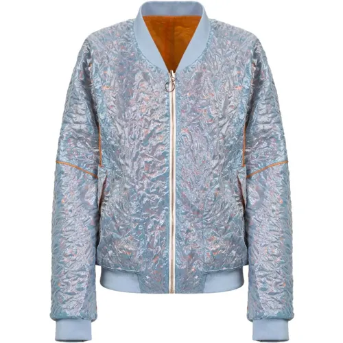 Stylish Bomber Jacket Sea Foam & Orange , female, Sizes: L, M, S - Takaturna - Modalova