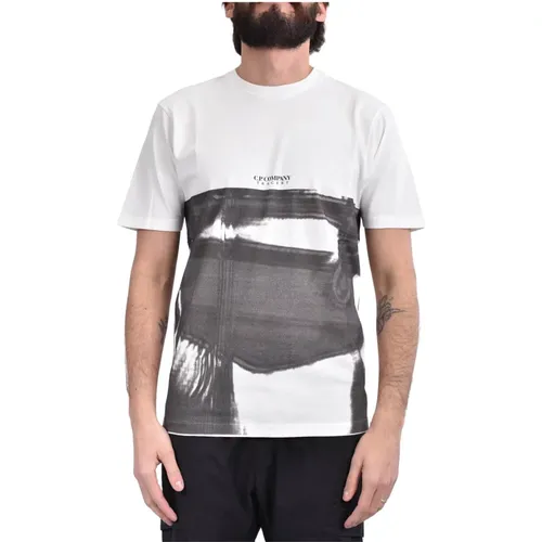 Short Sleeve T-Shirt with Punk-Inspired Print , male, Sizes: L - C.P. Company - Modalova
