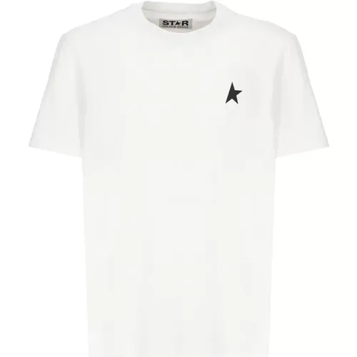 Herren T-Shirt mit weißem Sternenprint , Herren, Größe: S - Golden Goose - Modalova