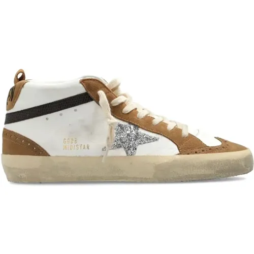 Mid Star Leather High Top Sneakers , female, Sizes: 4 UK, 7 UK, 3 UK - Golden Goose - Modalova