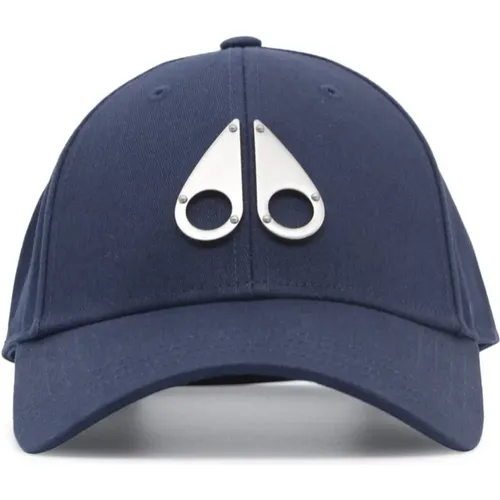 Icon Logo Baseball Cap Navy , male, Sizes: ONE SIZE - Moose Knuckles - Modalova