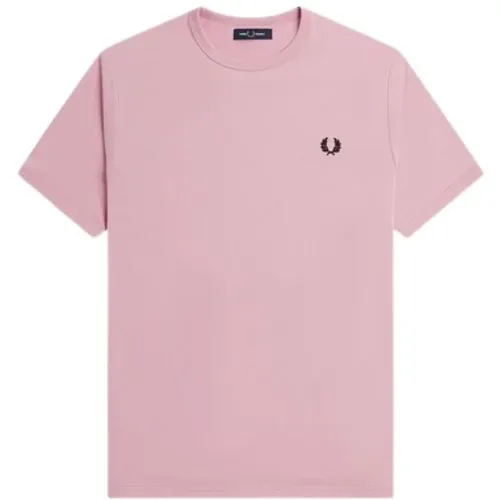 Men`s Ringer T-shirt with Contrasting Ribbed Cuffs , male, Sizes: S - Fred Perry - Modalova