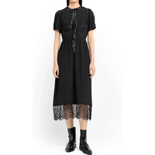 Schwarzes Kleid mit elastischem Bund und Tassendetail - Simone Rocha - Modalova